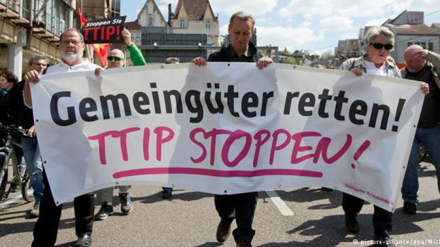 Demonstrations in Europe in protest against TTIP