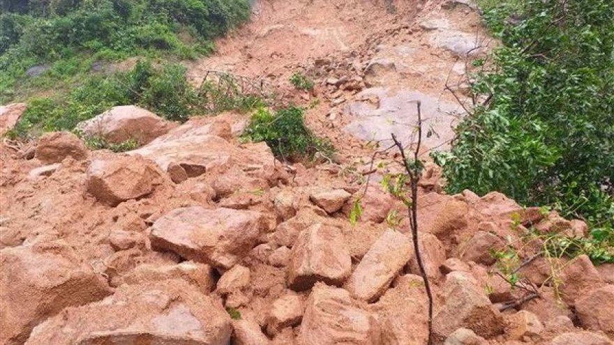 Landslides hit roads to Son Tra peninsula in Da Nang