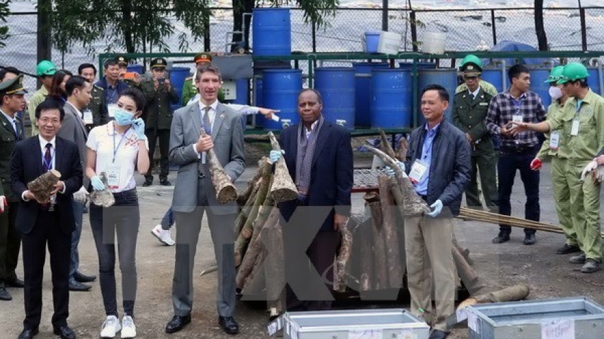 Over 100kg of suspected rhino horn seized in Hanoi