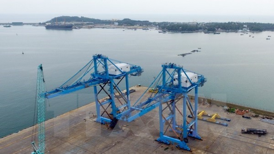 Giant cranes made in Vietnam shipped to central port