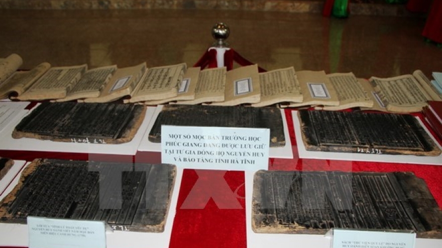 Phuc Giang school woodblocks displayed in Hanoi