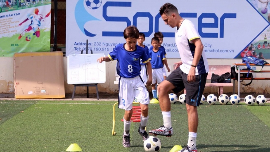 Learning sport in English for kids in HCM City