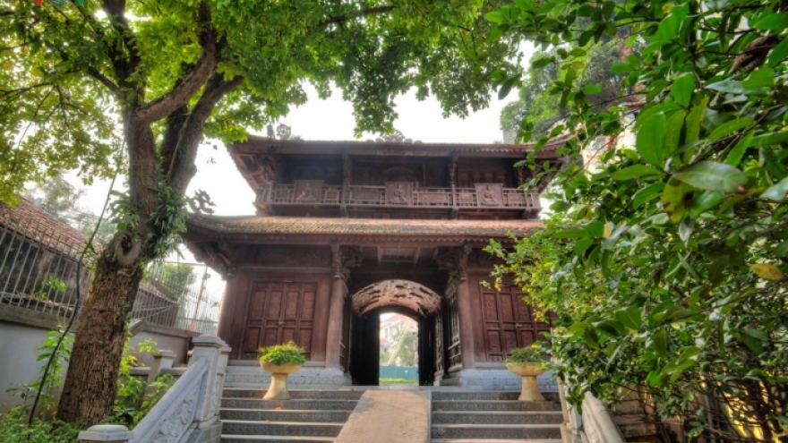 Views of ancient Van Nien Pagoda in Hanoi