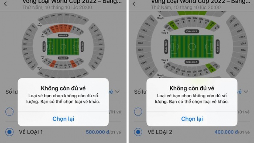 
        First batch of tickets for Vietnam-Malaysia sells out in five minutes
                              