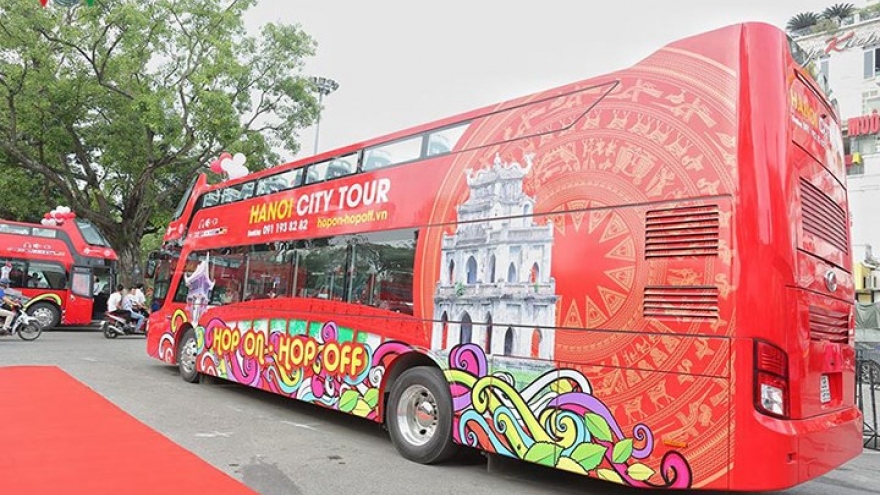 First double-decker bus for sightseeing in Hanoi