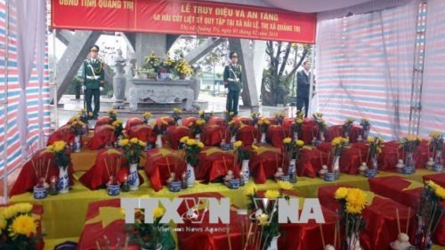 Quang Tri: 12 sets of war martyrs’ remains collected