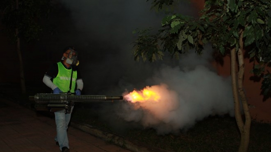 HCM City using thermal foggers to kill mosquitoes