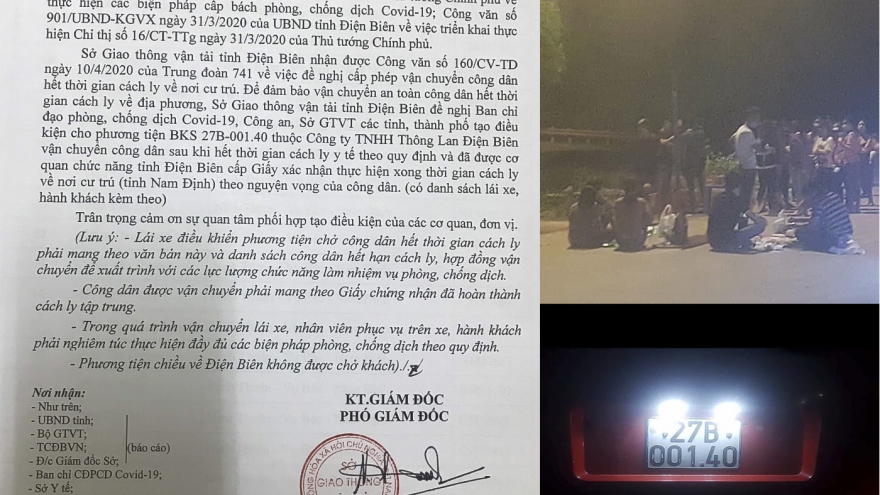 3 xe khách Điện Biên chở người hết cách ly chứ không hoạt động "chui"
