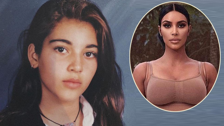 Kim Kardashian khoe ảnh thuở học trò cực xinh đẹp