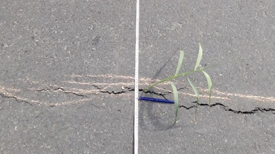 Quốc lộ 91 ở An Giang tiếp tục bị rạn nứt với chiều dài khoảng 20 mét