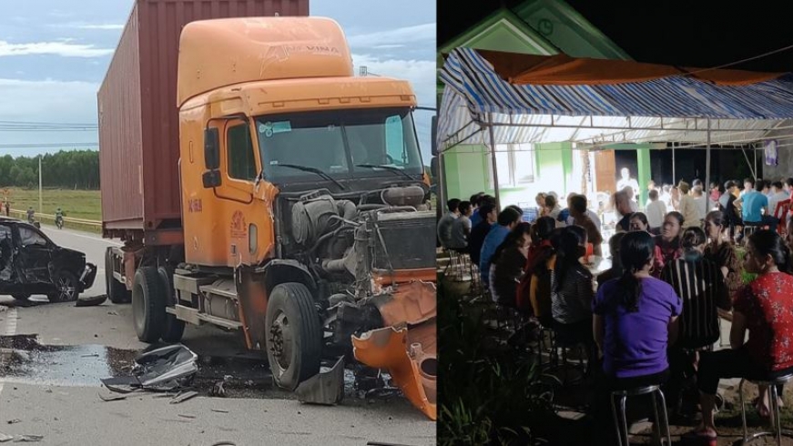 Vụ xe 7 chỗ nát bét sau va chạm với container ở đường N5: Hai cháu bé đã tử vong