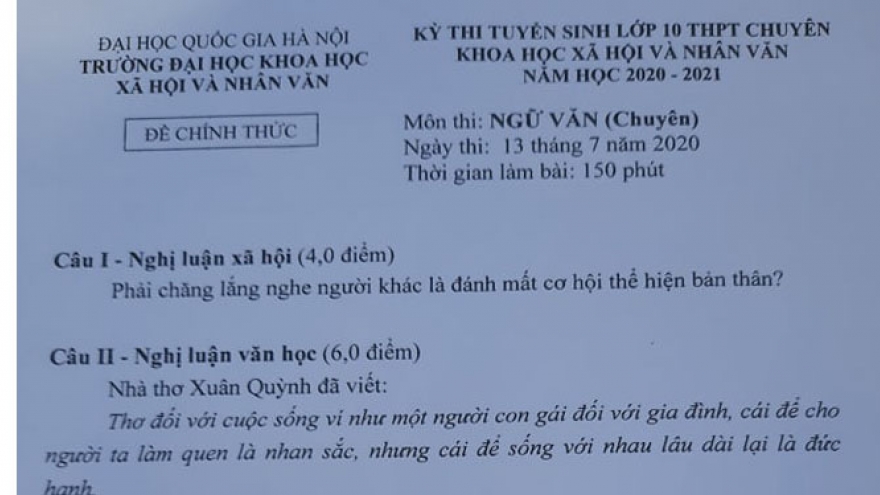 Giáo viên hướng dẫn làm đề thi chuyên Ngữ văn THPT KHXH&NV