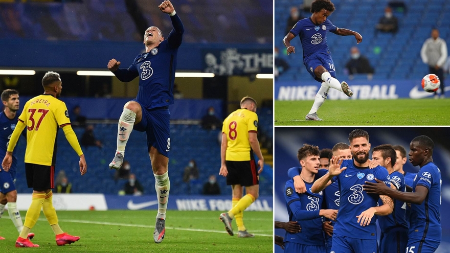 Cuốn phăng Watford, Chelsea duy trì khoảng cách 2 điểm với MU
