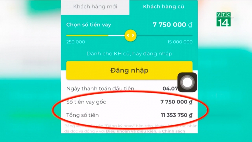 Vay tiền online, nhiều người bị chịu lãi “cắt cổ“