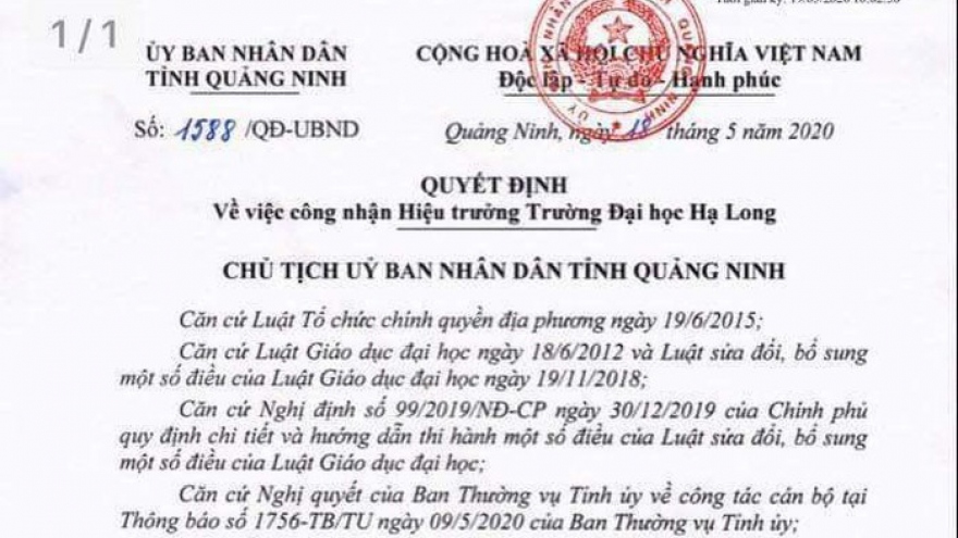 “Chủ tịch tỉnh kiêm hiệu trưởng là chưa có tiền lệ“