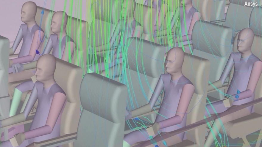 Video đồ họa cho thấy Covid-19 dễ lây trên máy bay như thế nào