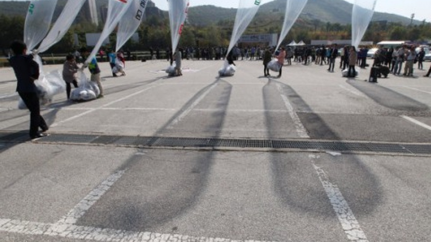 Giới trẻ Triều Tiên biểu tình phản đối Hàn Quốc rải truyền đơn