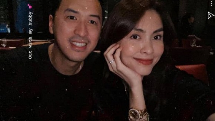 Tăng Thanh Hà và chồng đại gia mặc áo đôi, tranh thủ hẹn hò dịp cuối tuần