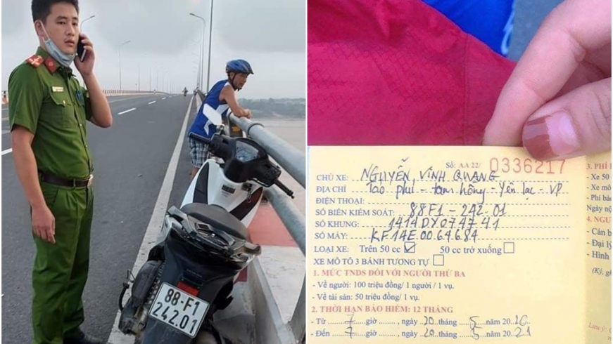 Nam thanh niên bỏ xe SH trên cầu Vĩnh Thịnh, nhảy xuống sông Hồng