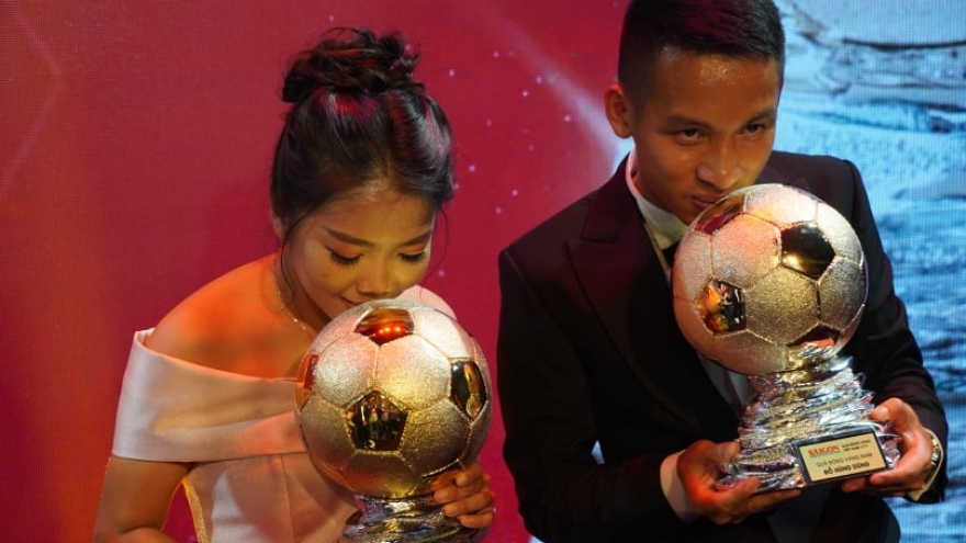 Hùng Dũng và Huỳnh Như giành Quả bóng Vàng Việt Nam 2019