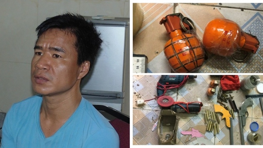 Bắt đối tượng trốn truy nã, chế tạo súng và lựu đạn để bán