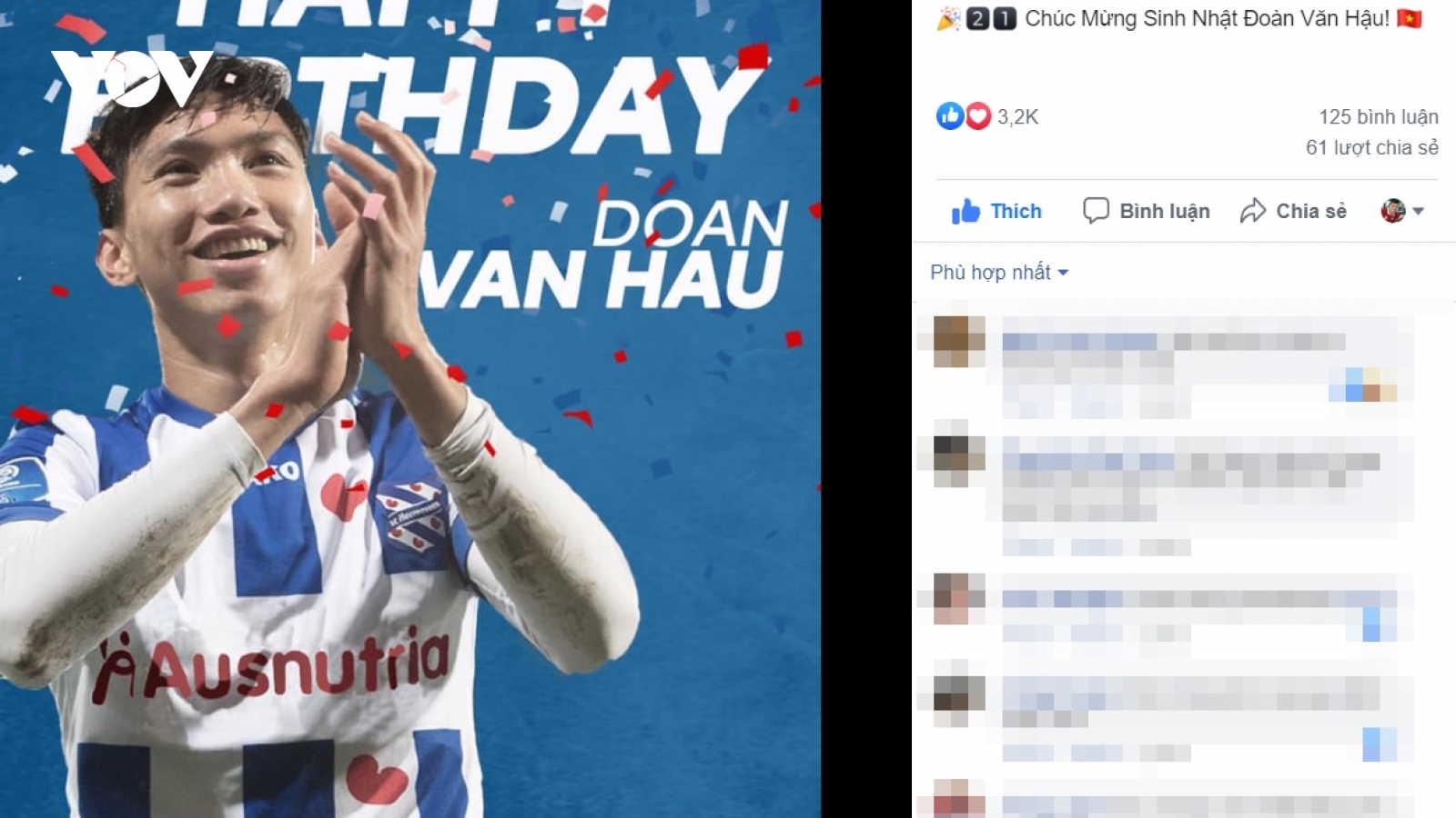 Học trò cưng của HLV Park được SC Heerenveen chúc mừng sinh nhật