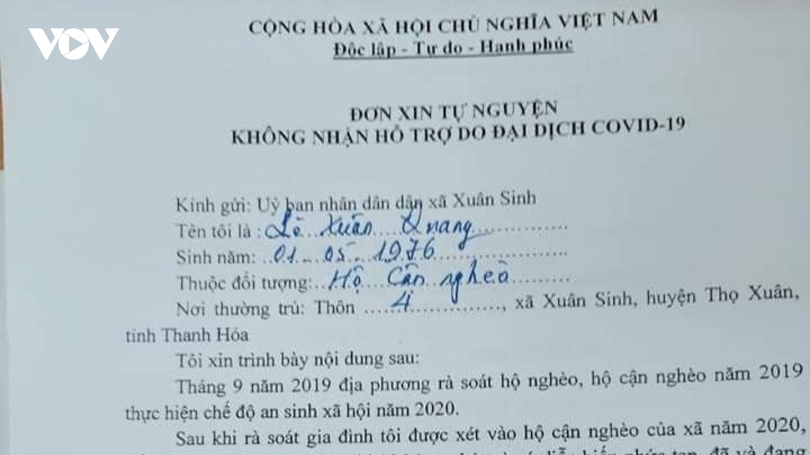 Người dân Thanh Hóa xin không nhận hơn 1,4 tỷ tiền hỗ trợ Covid-19