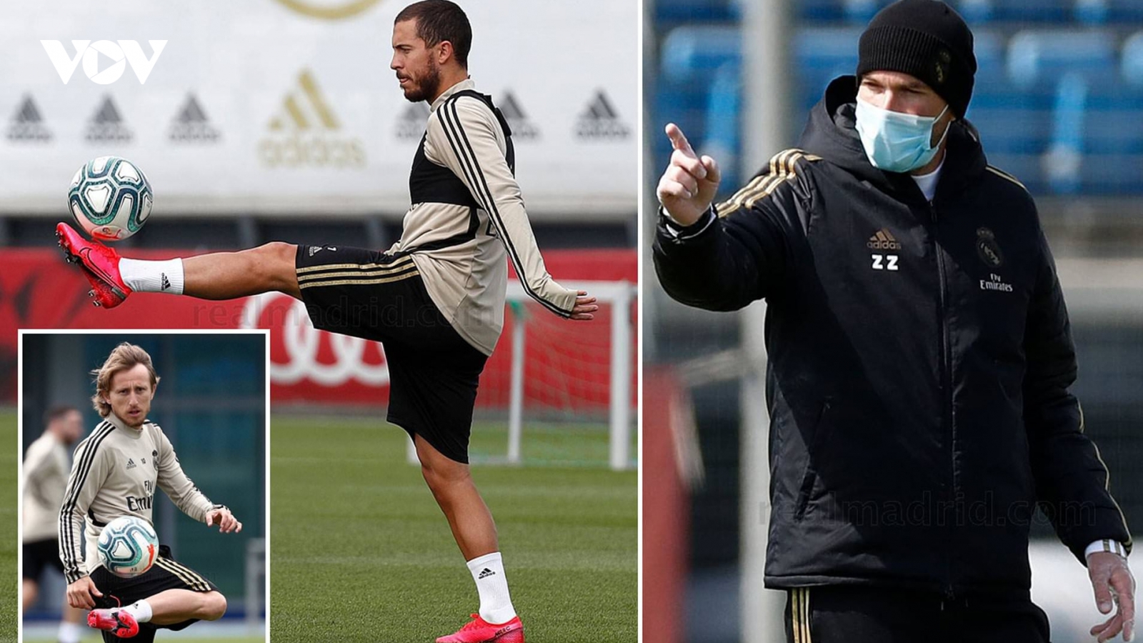 Zinedine Zidane đeo khẩu trang vẫn hò hét, chỉ đạo cầu thủ đầy máu lửa