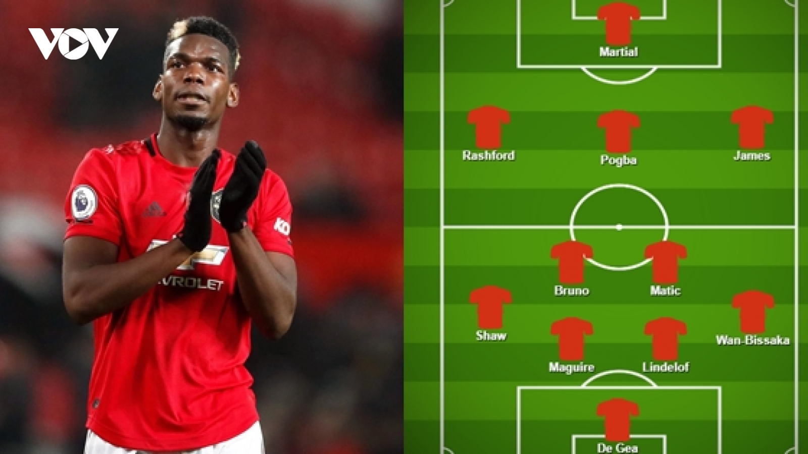 Đội hình dự kiến của MU trước Tottenham: Pogba được trao vị trí số 10?