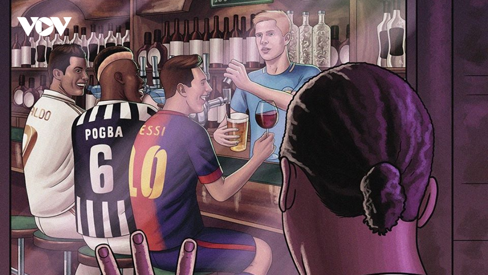 Biếm họa 24h: Van Dijk ngậm ngùi nhìn Messi và Ronaldo nâng ly