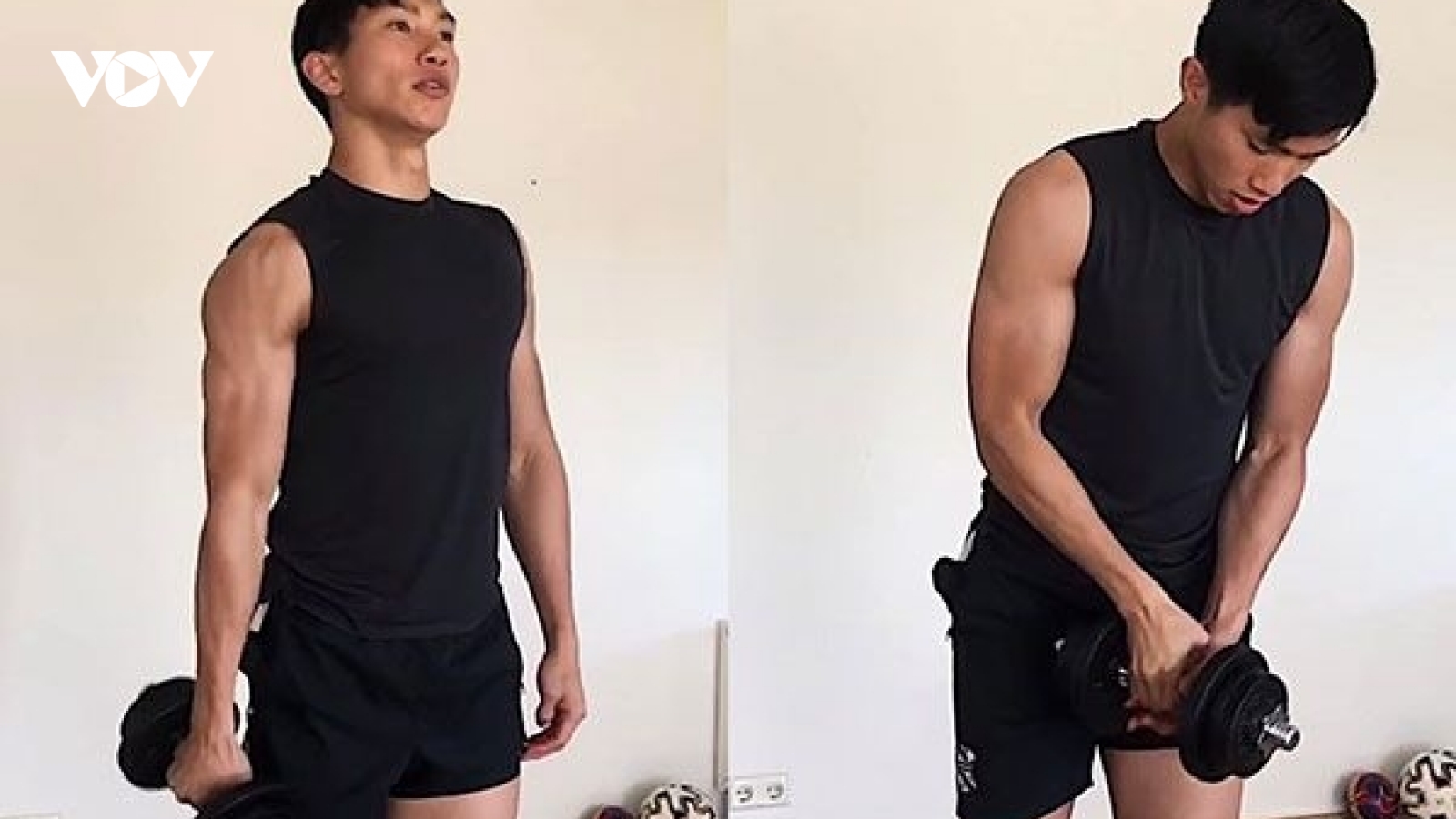 Đoàn Văn Hậu miệt mài tập luyện, khoe cơ bắp cuồn cuộn