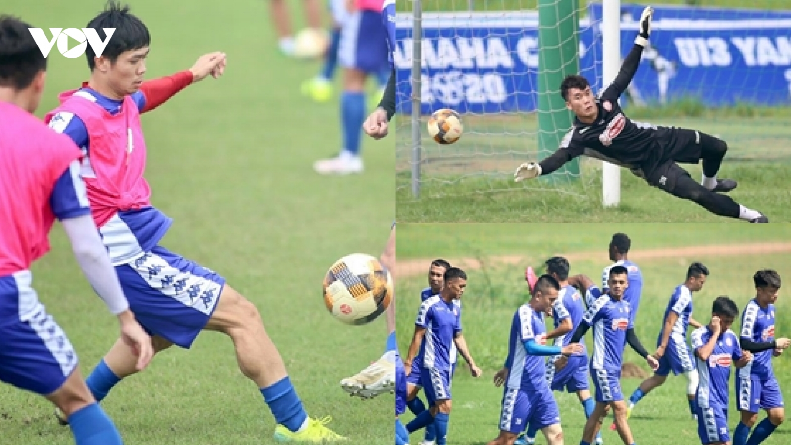 Công Phượng, Bùi Tiến Dũng đội nắng tập luyện trước trận gặp Hà Nội FC