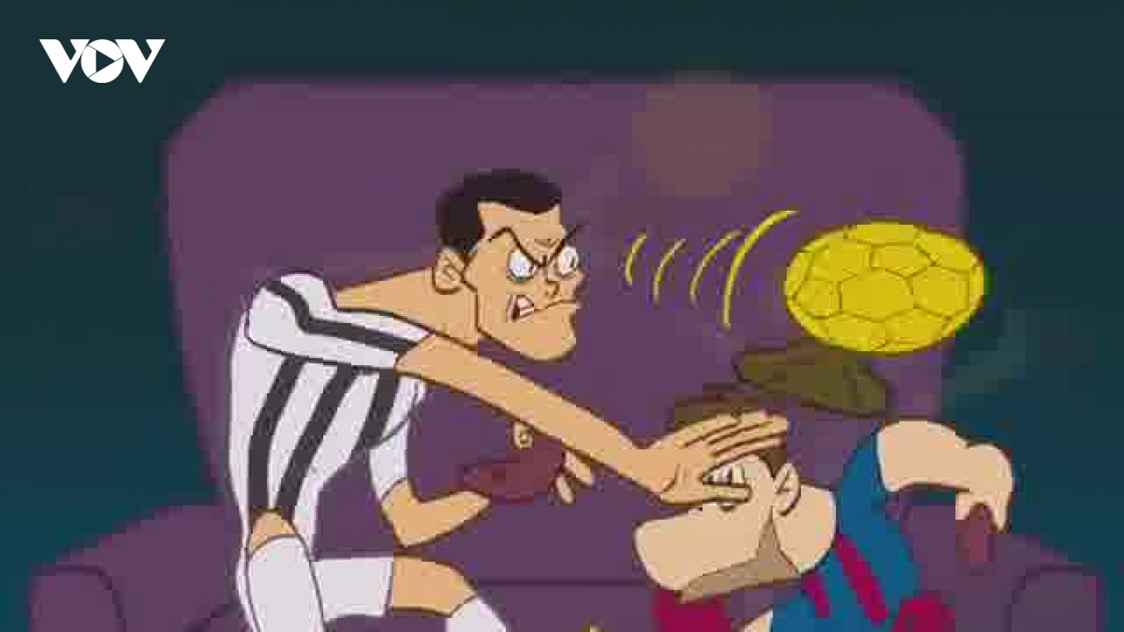 Biếm họa 24h: Ronaldo cầm Quả bóng Vàng ném Messi