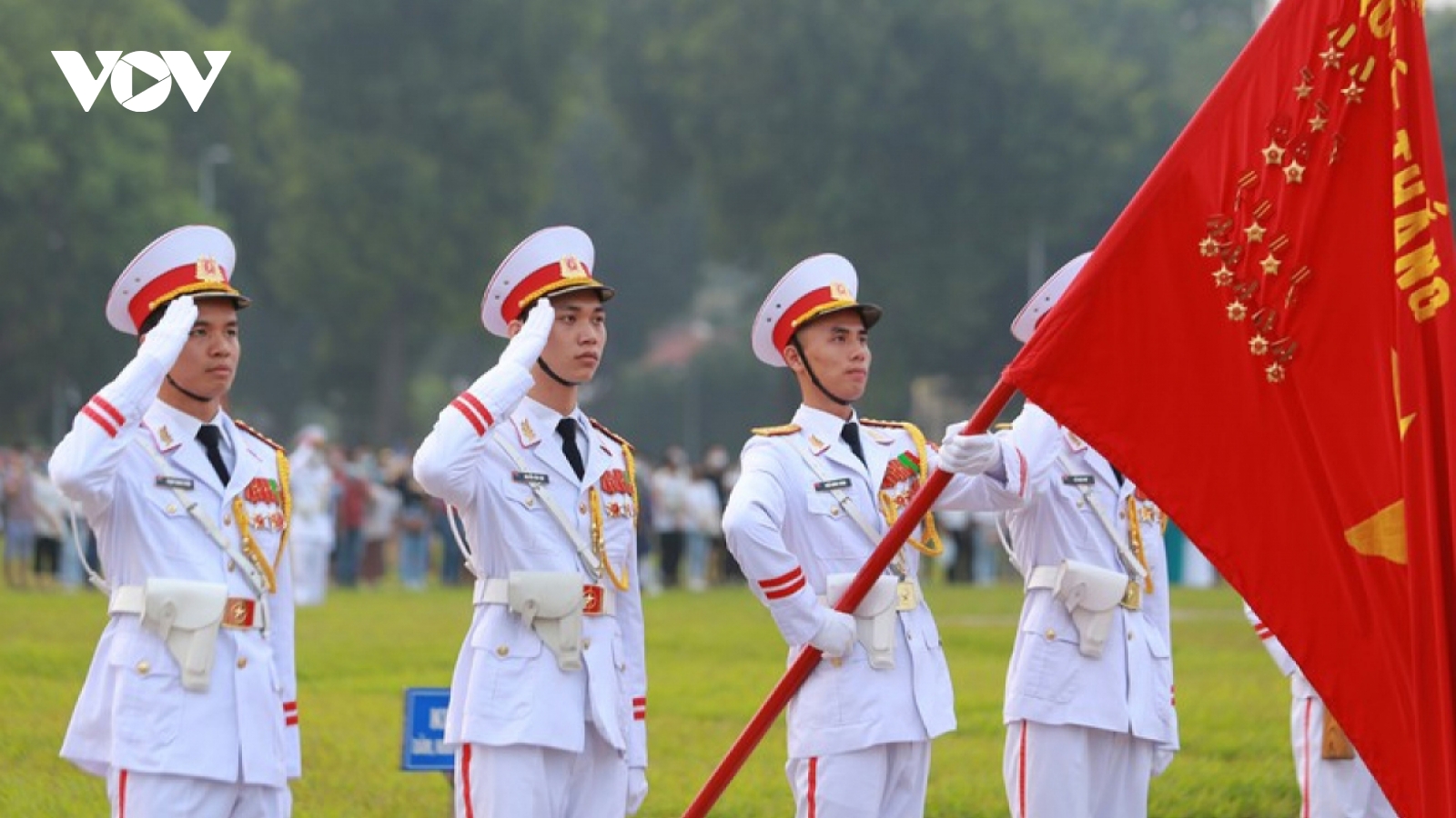 Flag-salute ceremony in celebration of National Day