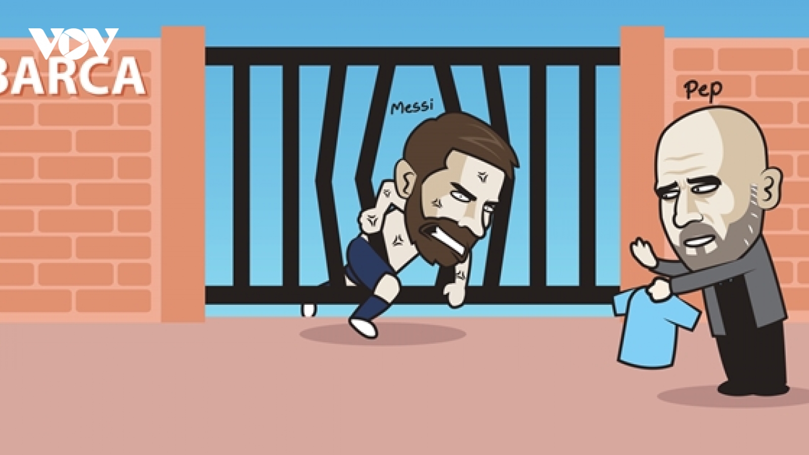 Biếm họa 24h: Pep Guardiola vẫy gọi, Lionel Messi "nổi loạn" để tới Man City