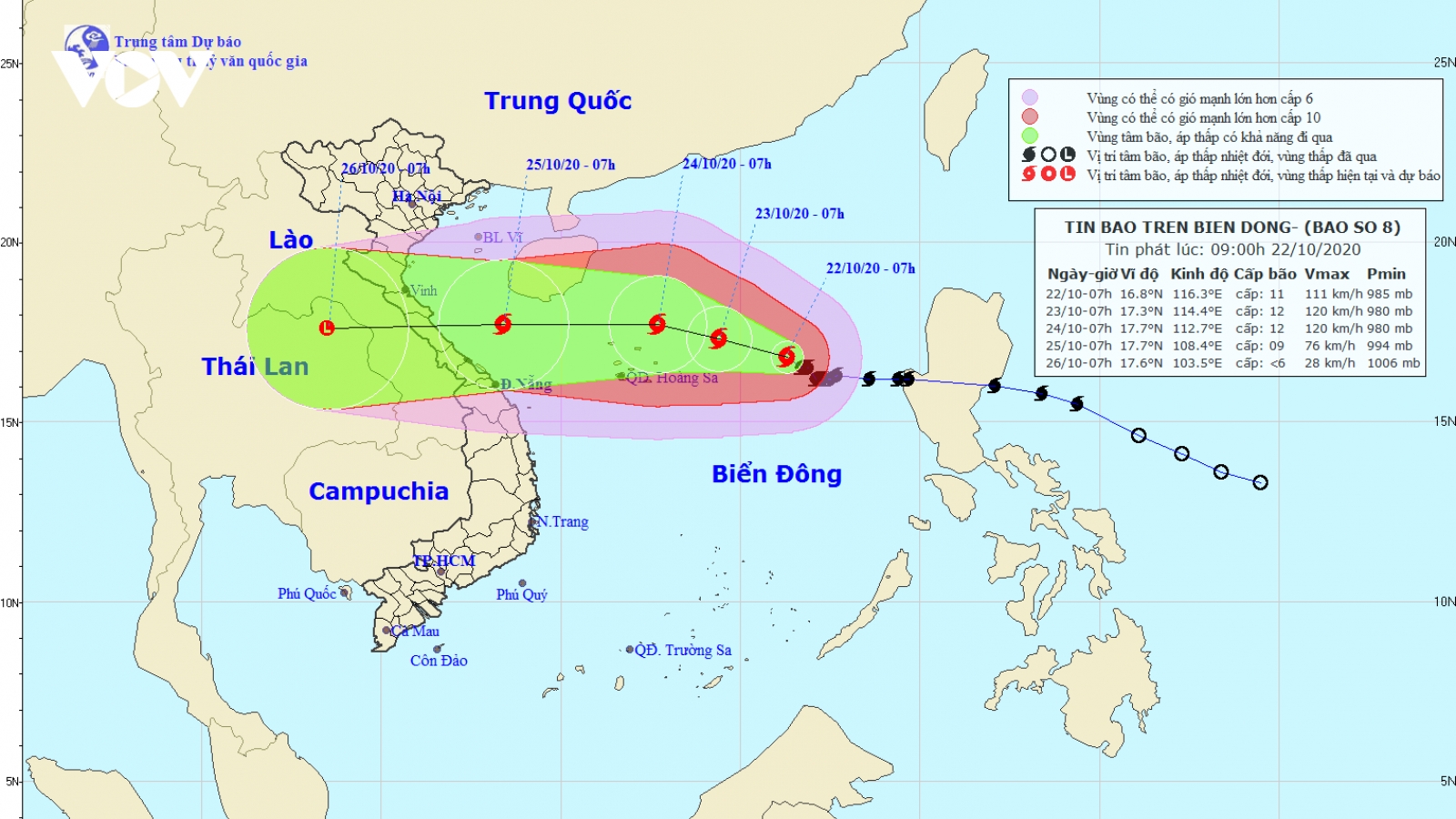 Bão số 8 giật cấp 14 đang tiến gần tới quần đảo Hoàng Sa