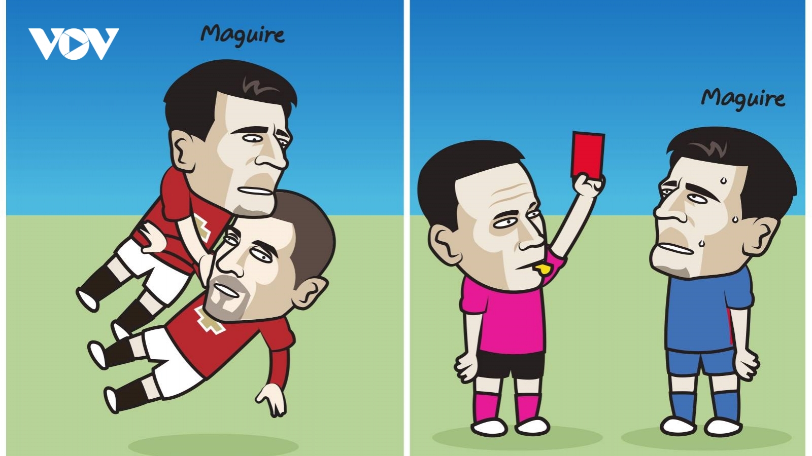 Biếm họa 24h: Harry Maguire "tấu hài" từ MU đến ĐT Anh