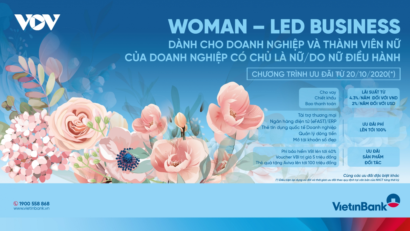 VietinBank ưu đãi đặc biệt dành tặng doanh nhân nữ và doanh nghiệp lãnh đạo là phụ nữ