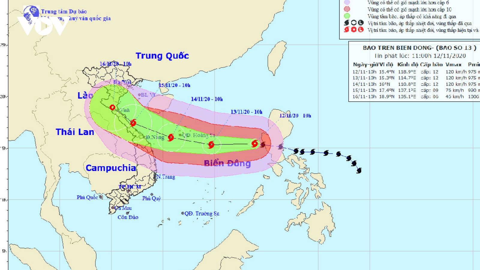 Bão số 13 cách quần đảo Hoàng Sa 730 km, giật cấp 15