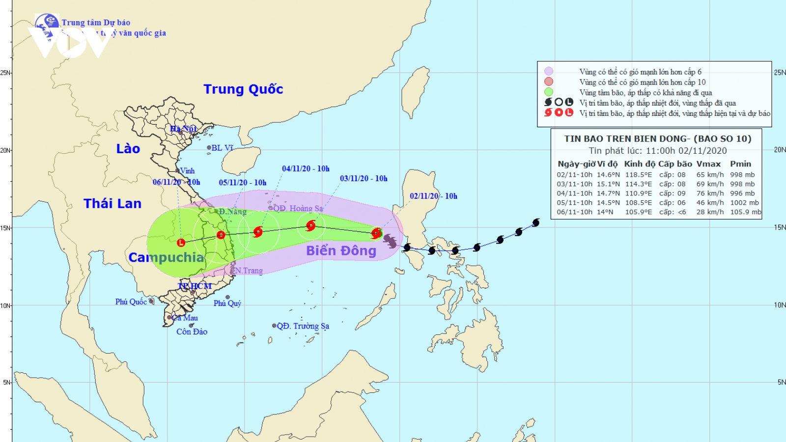 Bão số 10 giật cấp 10 cách quần đảo Hoàng Sa 700km
