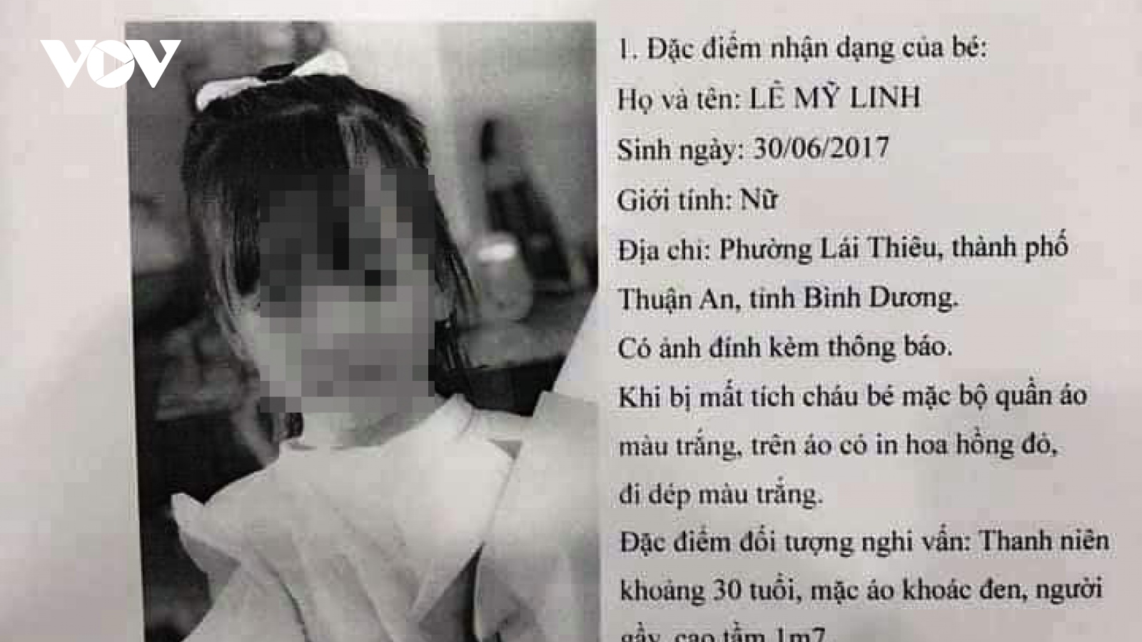 Thông tin bé gái ở Bình Dương bị bắt cóc là sai sự thật