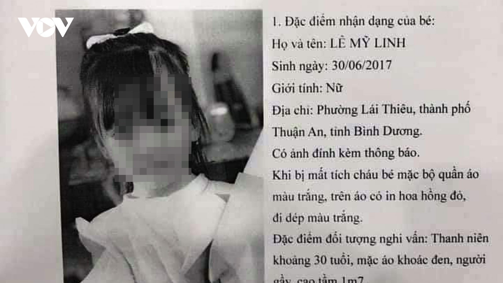 Thông tin bé gái ở Bình Dương bị bắt cóc là sai sự thật