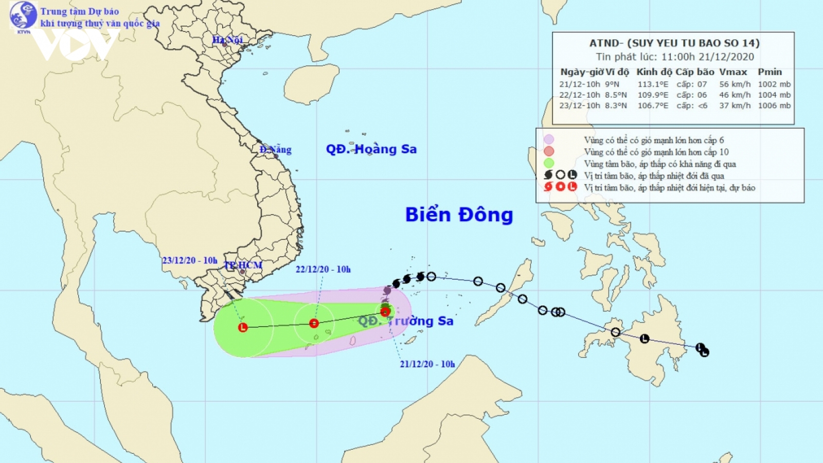 Bão số 14 suy yếu thành áp thấp nhiệt đới, gió giật cấp 9