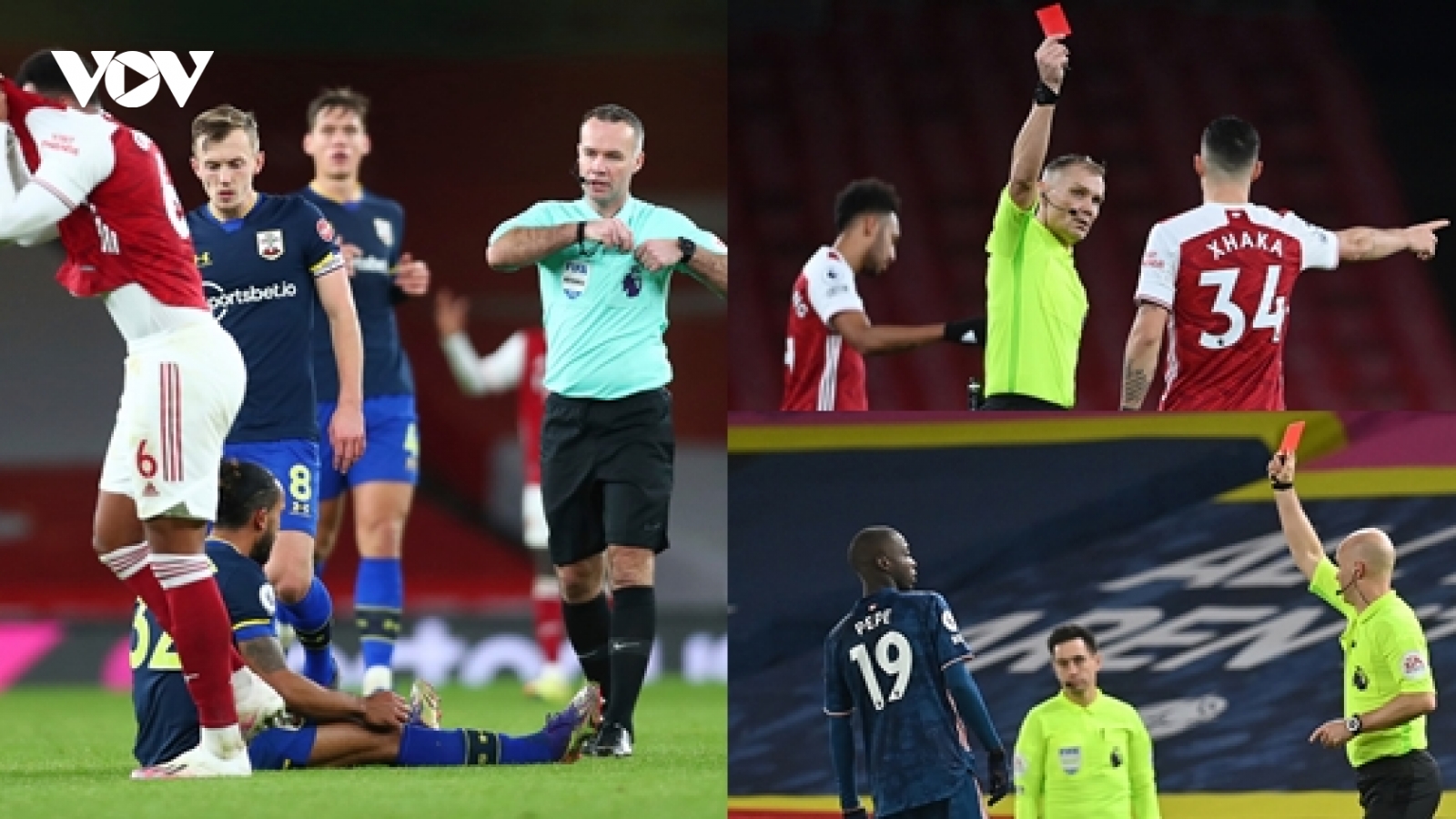 Arsenal lĩnh 3 thẻ đỏ trong vòng 5 trận tại Premier League