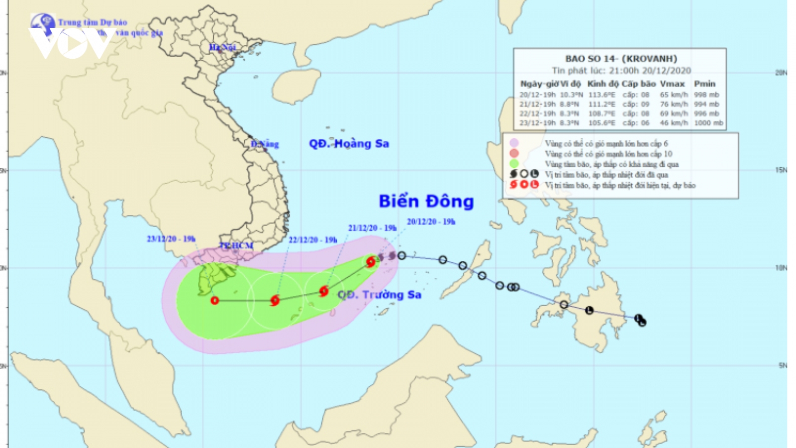 Bão số 14 giật cấp 10 cách quần đảo Trường Sa 150km, có thể còn mạnh thêm