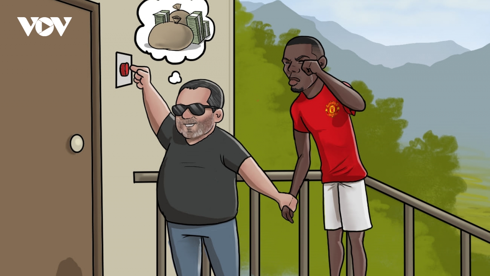 Biếm họa 24h: "Siêu cò" Mino Raiola dắt Paul Pogba bỏ chạy khỏi MU