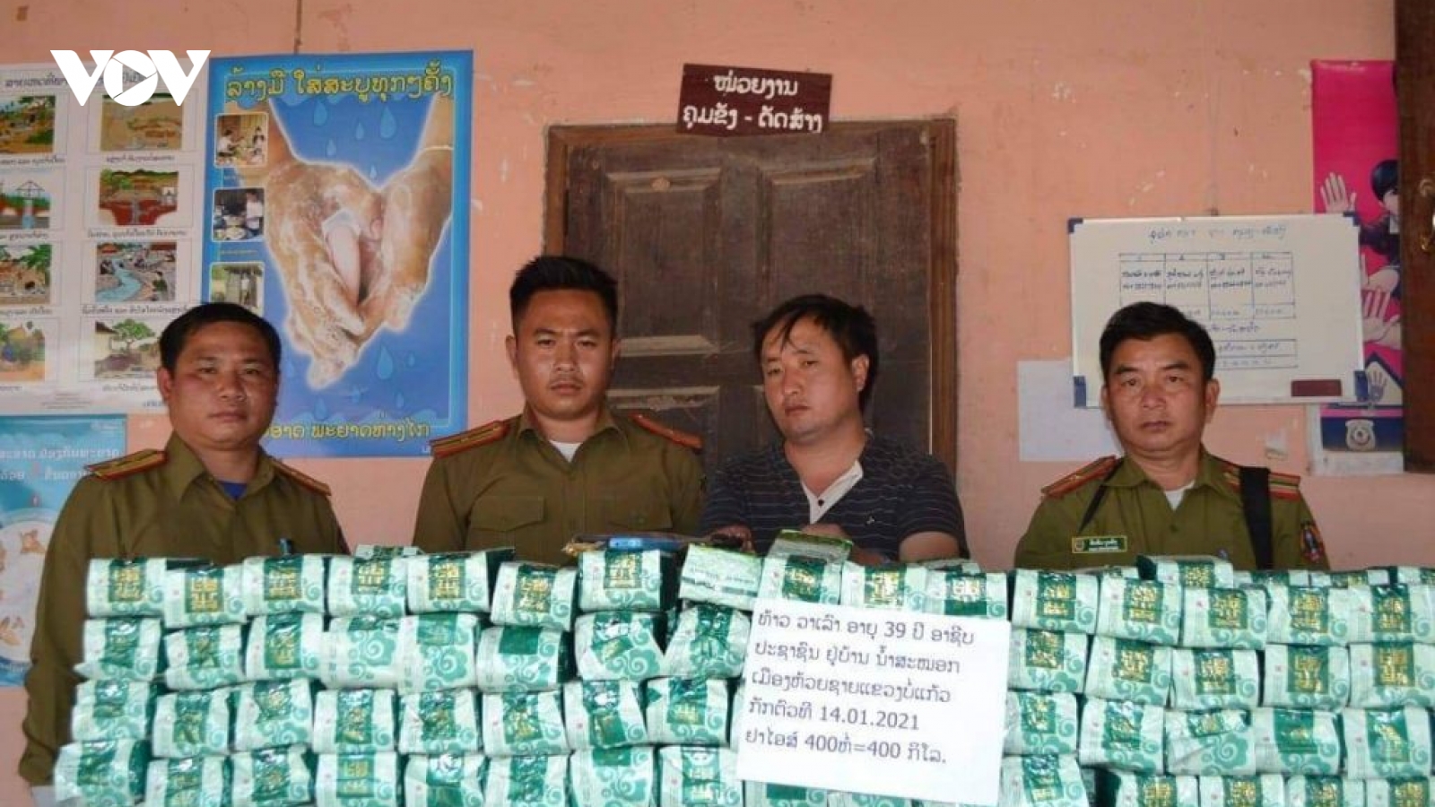 Lào triệt phá vụ vận chuyển 400kg ma túy
