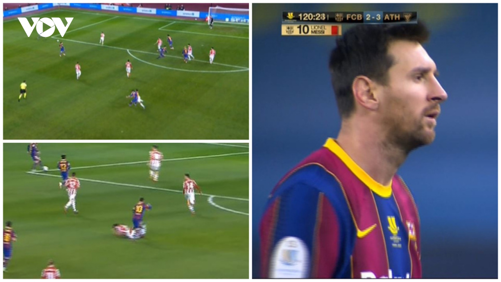 Messi lĩnh thẻ đỏ, Barca thua ngược Bilbao ở chung kết Siêu cúp Tây Ban Nha