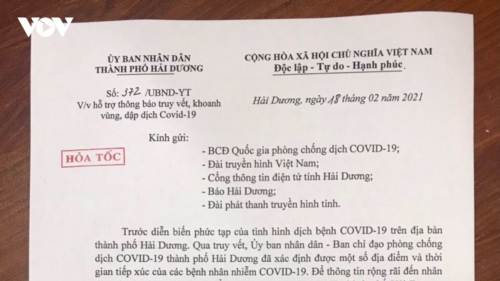 Người đến các địa điểm sau ở Hải Dương liên hệ gấp với cơ quan y tế
