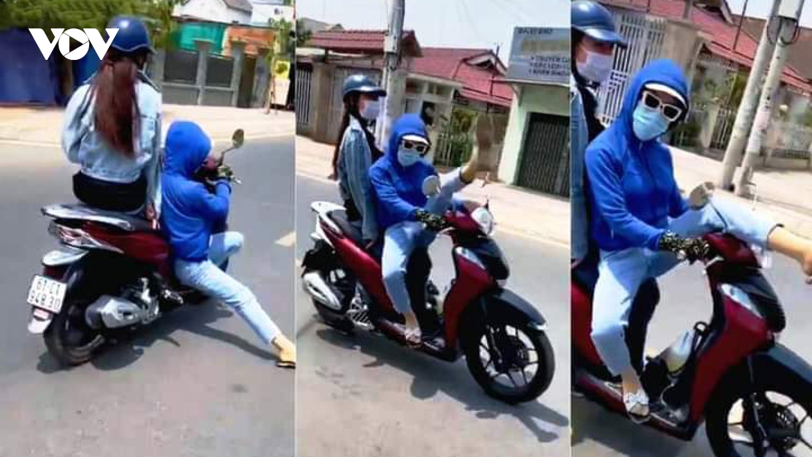 Triệu tập đối tượng “làm xiếc” khi điều khiển xe máy trên đường